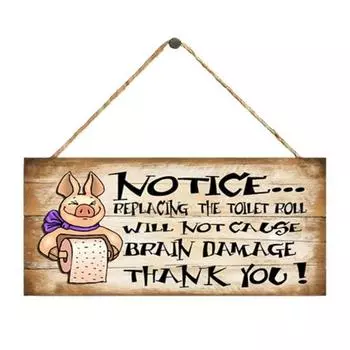 Обратите внимание: подвесные дверные вешалки, аксессуары для ванной комнаты, деревянные таблички для дома