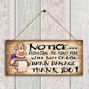 Обратите внимание: подвесные дверные вешалки, аксессуары для ванной комнаты, деревянные таблички для дома