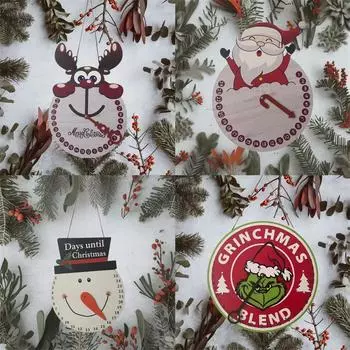 Обратный отсчет Рождественский адвент-календарь Деревянные украшения Рождественский подарок Деревянные календарные украшения Декоративные украшения One Size