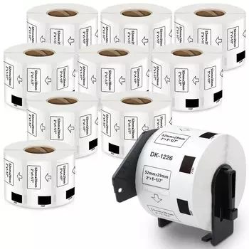 Образцы этикеток для демонстрации продуктов питания 52 мм x 29 мм 1000 DK 1226 Термобумага для самоклеящихся этикеток Принтер для этикеток 10 рулонов, совместимый с Brother Всего этикеток DK