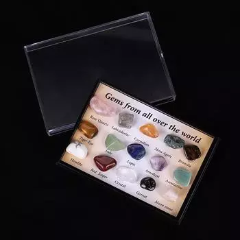 Образцы природных кристаллических руд - 15 разновидностей минерального гравия для преподавания естественных наук и геологии 15 mineral specimens