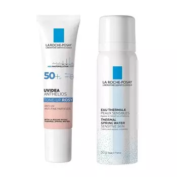 Образец лосьона La Up Base Mist UV Idea XL Protection Tone Up Rose Kit для чувствительной кожи Увлажняющий макияж Солнцезащитный набор из 2 предметов Roche-Posay [Тон +