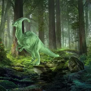 Образовательная модель динозавра аллозавра, детская игрушка в подарок 5.12x1.18x3.35 inches (13x3x8.5cm) зелёный