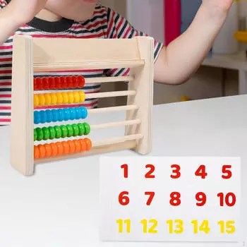 Образовательные счеты для детей, математика, 5 рядов, деревянная счетная рамка, обучающая игрушка