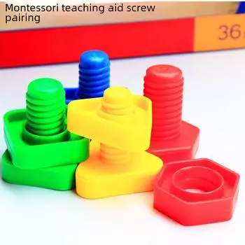 Образовательные строительные блоки Монтессори-шуруповерта - познавательная головоломка для детей. random shapes