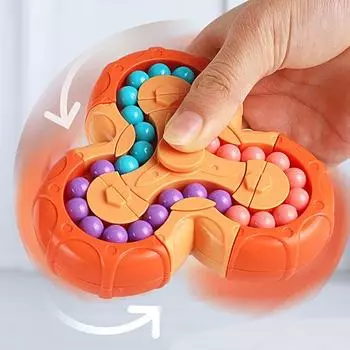 Образовательный магический куб, вращающийся гибкий кубик для упражнений, бусины, кубик, игрушка для детей синий