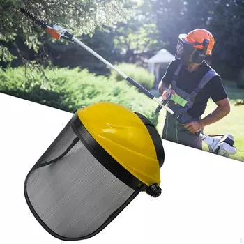 Обрезка бензопилой, полнолицевая защита, регулируемый сетчатый козырек, универсальный защитный экран для синий