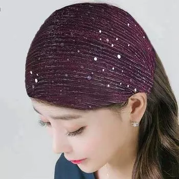 Обруч для волос Нескользящая блестящая ткань Корейский головной убор Блестящая повязка для волос Сетчатые повязки для волос Женская повязка на голову золотой