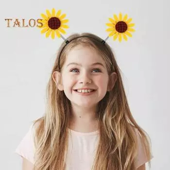 Обруч для волос с декором в виде подсолнечника, весенний дизайн, противоскользящая повязка на голову с зубцами для детей и взрослых, пластиковая легкая повязка на голову жёлтый
