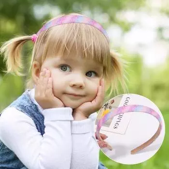 Обруч для волос с градиентным цветом для девочек, блестящая повязка на голову со звездами и сердечками, украшение для детской вечеринки, аксессуары для волос