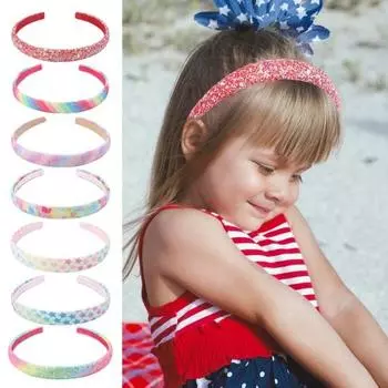 Обруч для волос с градиентным цветом для девочек, блестящая повязка на голову со звездами и сердечками, украшение для детской вечеринки, аксессуары для волос B