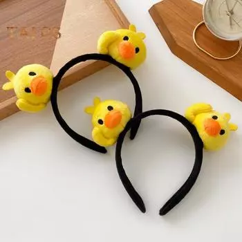 Обруч для волос с изображением маленькой желтой утки, забавный декор в виде животных, детская повязка на голову, заколка для волос для девочек, детский подарок A