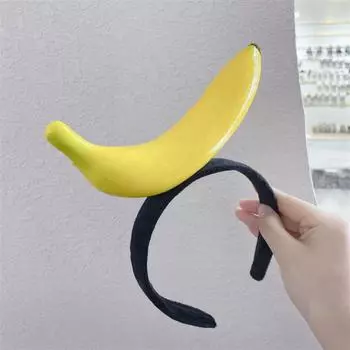 Обруч для волос с изображением овощей и моркови, забавные повязки для волос, модные повязки на голову с фруктами banana