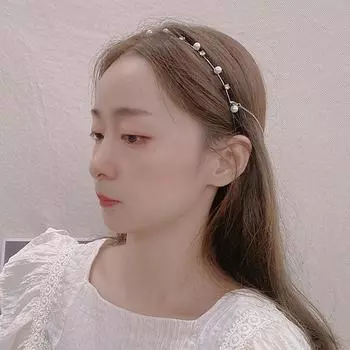 Обруч для волос с жемчужинами и стразами, жемчужный кулон с кисточками, аксессуары для волос, обруч для волос с жемчугом серебряный