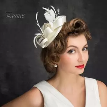 Обруч для волос, шляпа-вуалировщик с заколкой для волос, резинка, искусственные перья, декоративная лента, атласная ткань, женская повязка на голову, аксессуары для вечеринок разноцветный