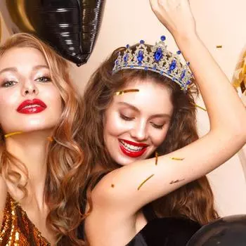 Обруч для волос, сверкающий, со стразами, инкрустированный в виде листа, свадебный венец, повязка на голову из сплава, аксессуары для волос на день рождения розовый