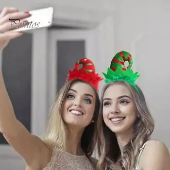 Обруч для волос в стиле эльфа, яркие цвета, плюшевая нижняя часть шляпы, декоративная повязка на голову, украшение для волос на Хэллоуин, Рождество, эльф зелёный
