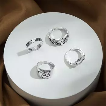 Обручальное кольцо 1 комплект ювелирных изделий, нейтральные мужские и женские кольца, модные темпераментные украшения, ретро-кольцо серебряный