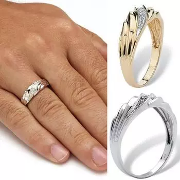 Обручальное кольцо Двухцветное износостойкое элегантное US 12 золотистый