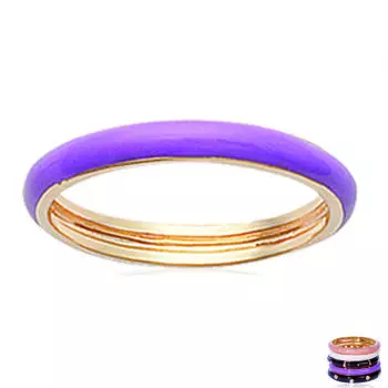 Обручальное кольцо Gold Plated Eugnie золотисто-лиловый - 3 мм