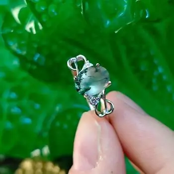 Обручальное кольцо из натурального мохового агата из стерлингового серебра 925 пробы, модные ювелирные кольца