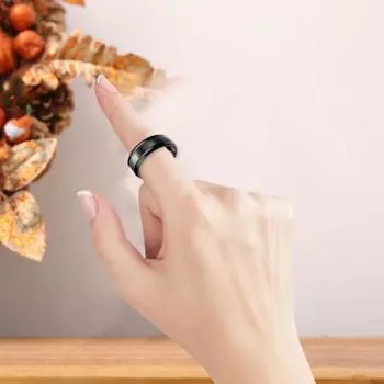 Обручальное кольцо из титановой стали, интеллектуальное кольцо с датчиком температуры тела, кольцо для личного здоровья, мужчины и женщины US 9 белый