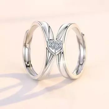 Обручальное кольцо Изящное декоративное гипоаллергенное кольцо со стразами и инкрустацией в форме сердца любви, обручальное кольцо, ювелирные аксессуары Womens