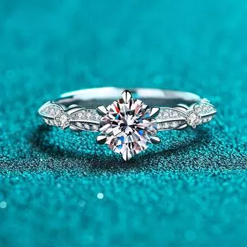Обручальное кольцо с муассанитом 1 карат с покрытием 18 карат для женщин, сертифицированное обручальное кольцо из 100% стерлингового серебра S925, ювелирные изделия 15
