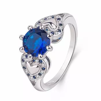 Обручальное кольцо с синим сапфиром 2 карата 10