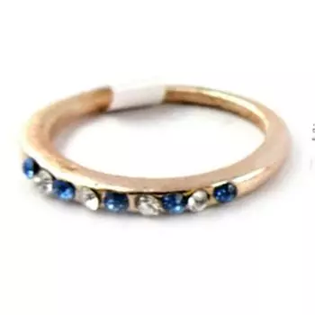 Обручальное кольцо со стразами Scarlett синее - 2 мм