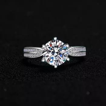 Обручальное кольцо Starlight Queen с имитацией муассанита - 1 карат, инкрустированное для женщин