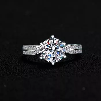 Обручальное кольцо Starlight Queen с имитацией муассанита 1 карат для женщин Adjustable