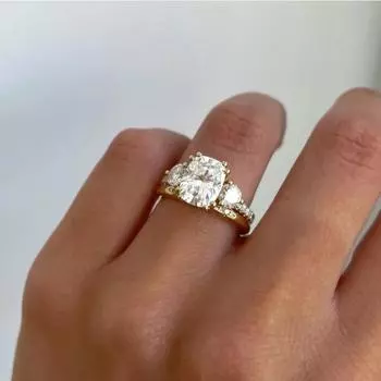 Обручальное кольцо золотое кольцо с инкрустацией цирконием ювелирные изделия для женщин No. 5