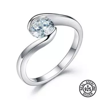 Обручальное свадебное кольцо из стерлингового серебра 925 пробы для женщин с кристаллом циркона, подарки на годовщину, ювелирные украшения 8