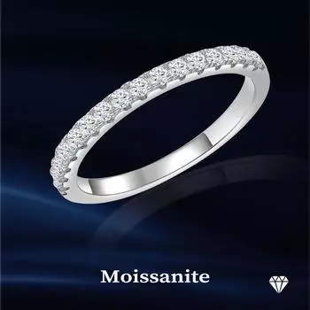 Обручальное женское кольцо из стерлингового серебра 925 пробы с полнорядными кольцами из муассанита 5 белый