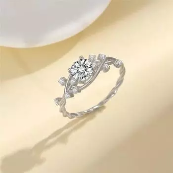 Обручальные кольца из серебра S925, сертифицированный GRA, с муассанитом, 1 карат, кольцо с виноградной лозой, цвет D, бриллиантовое кольцо, женские изысканные ювелирные изделия 5