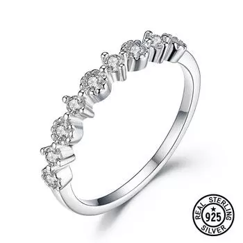 Обручальные кольца из стерлингового серебра 925 пробы для женщин, нежные элегантные классические аксессуары для помолвки, юбилея, ювелирные изделия 8