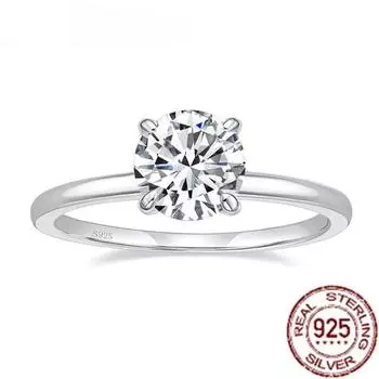 Обручальные кольца Trumium из стерлингового серебра 925 пробы 1,5 карата с кубическим цирконием круглой огранки CZ, обручальные кольца для женщин 5