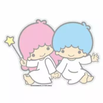 Общая наклейка Little Twin Stars Kiki Lala Наклейка на стену Декор Sanrio x & [Home Sticker] Вырубная H13.3cm W19.0cm розовый