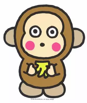 Общая наклейка Sanrio Curious Monkichi Наклейка на стену x 1 шт. 17,0 см 14,8 см DW-015 коричневый