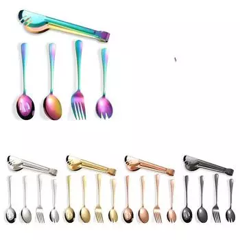 Общественная посуда из нержавеющей стали, набор из 6 предметов, кухонные вилки и ложки, посуда для фуршета, банкета, вечеринки