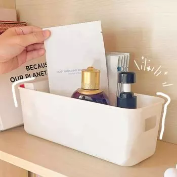 Общежитие, студенческие настольные ящики для телефонов, косметические ресницы, пластиковый органайзер, корзина, чехол для хранения закусок, держатель для карт белый