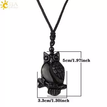 Обсидиановое ожерелье из натурального камня, волк, скульптура Будды, Древо жизни, животное, Сова, мужские ожерелья, кулон, ювелирные изделия для медитации A