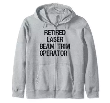 Obsolete laser beam trim zip hoodie operator. серый