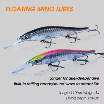 Обтекаемая рыболовная приманка 14 г/11 см, светоотражающий тройной крючок с колючками, приманки для гольяна, рыболовный инструмент белый