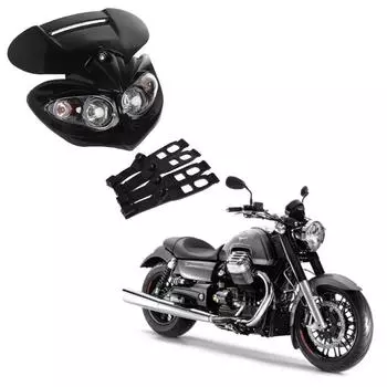 Обтекатель для фары дальнего / ближнего света мотоцикла двойная фара для DC 12V 18W универсальный мотоцикл Street Fighter Dirt чёрный