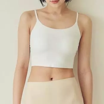 Обтягивающий топ-бюстгальтер Five Sheer Crop Basic 3colors (Черный/Белый/Коричневый M~XL) Brown M