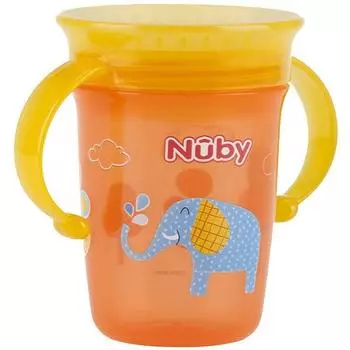 Обучающая чашка Nuby Infant 240 мл 10410, Оранжевый, 1 шт.