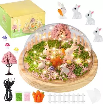 Обучающая игрушка, ручной работы, кролик, ночник, куполообразная форма, сборный тип, для детей, питание от USB, простой для начинающих, набор для творчества, украшение, искусство