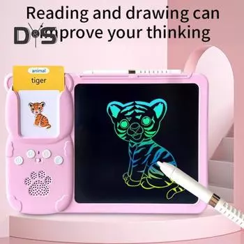 Обучающая машина Интерактивные флеш-карты ЖК-планшет для письма 255 двусторонних карточек с реальными звуками транспортных средств животных Интерактивные обучающие игрушки для синий